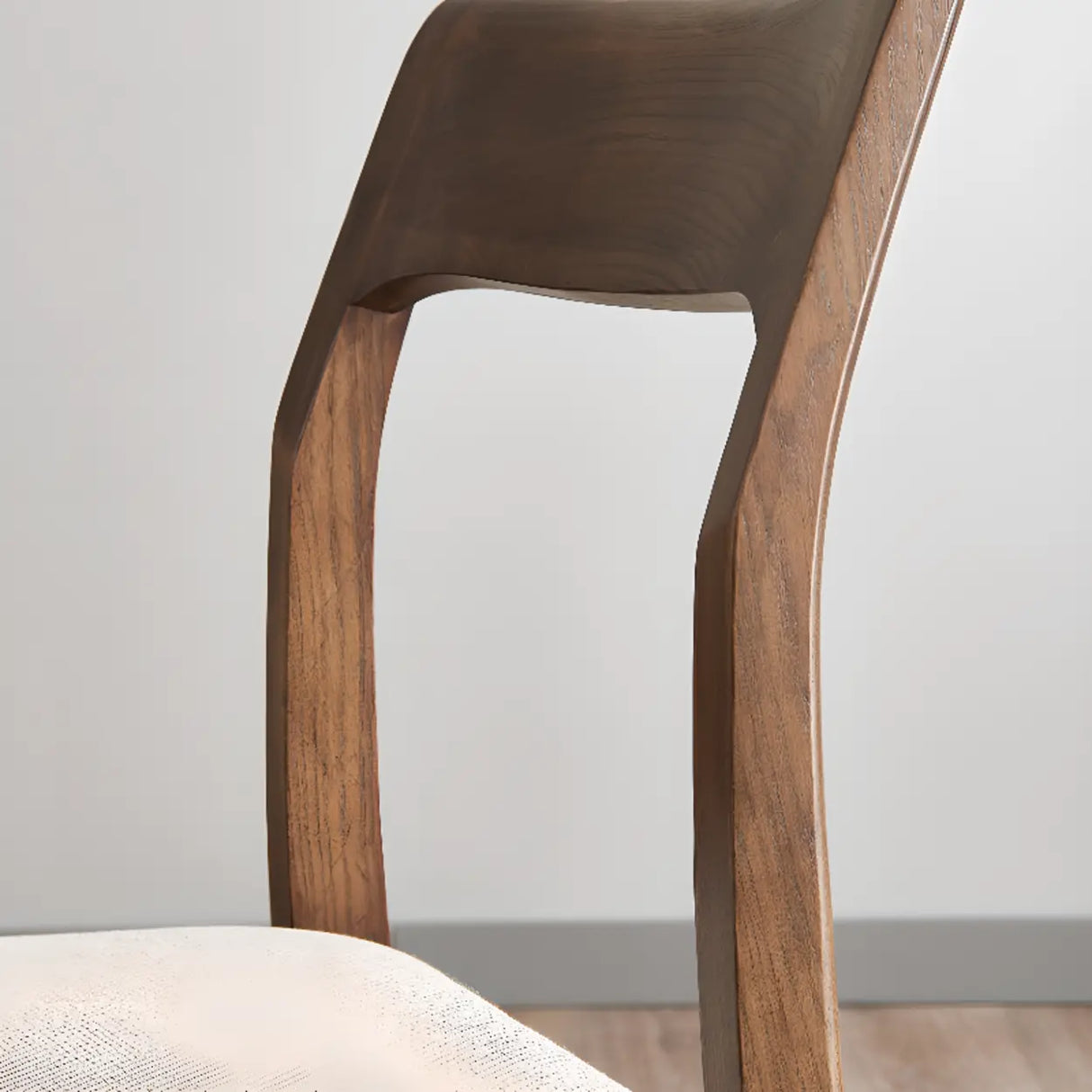 Natural Armless Rubberwood Dining Chairs Nut-Brown Image - 10