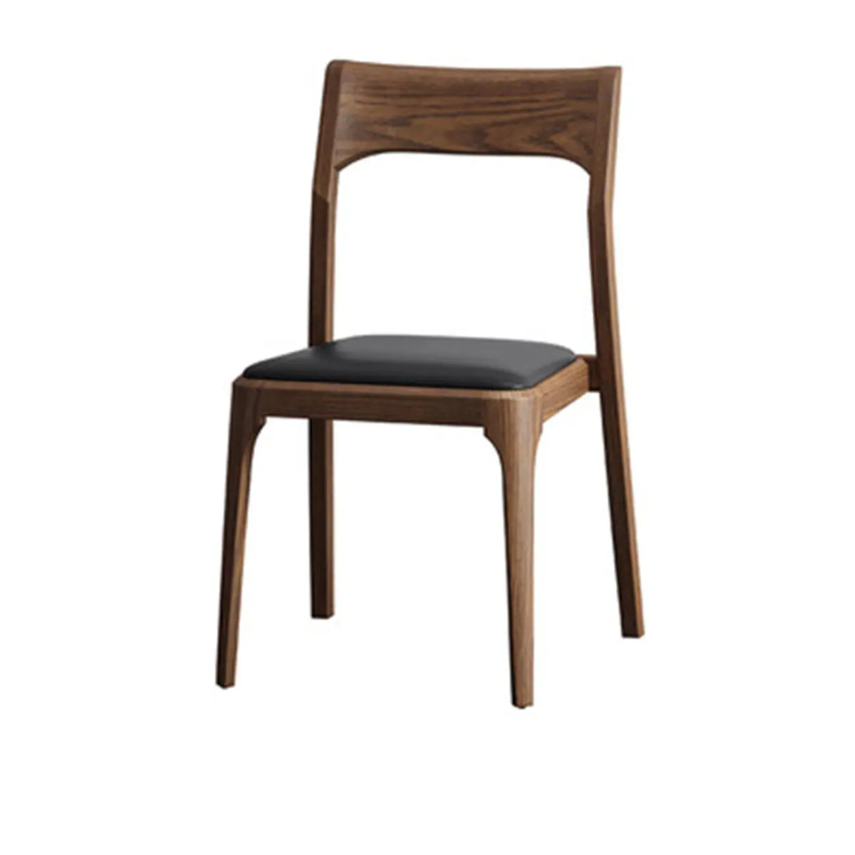 Natural Armless Rubberwood Dining Chairs Nut-Brown Image - 11