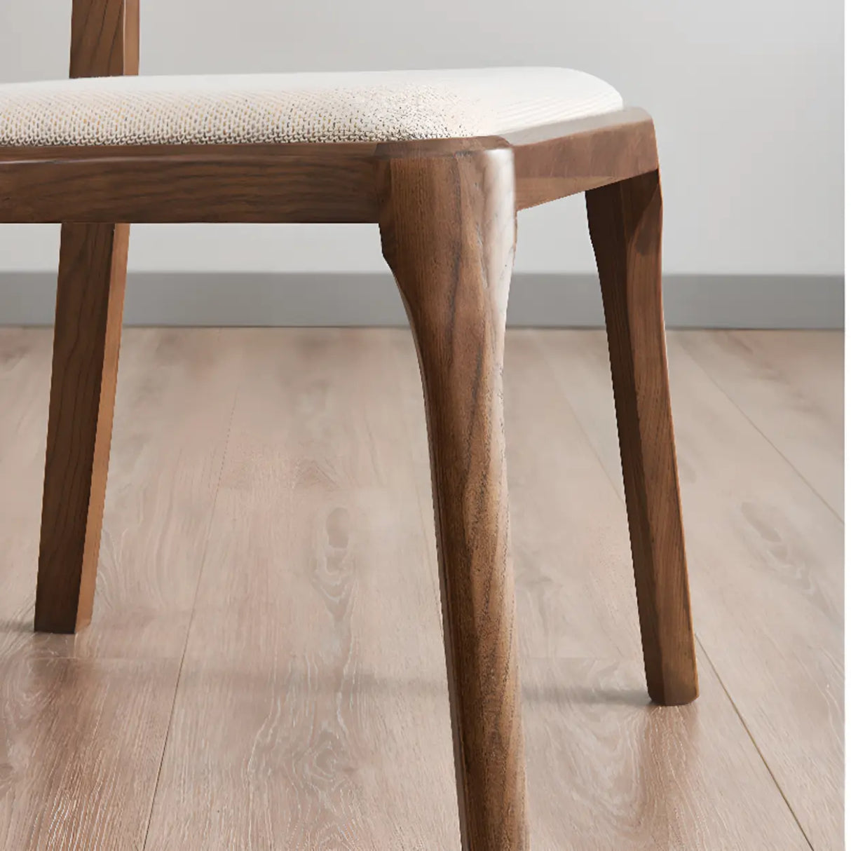 Natural Armless Rubberwood Dining Chairs Nut-Brown Image - 12