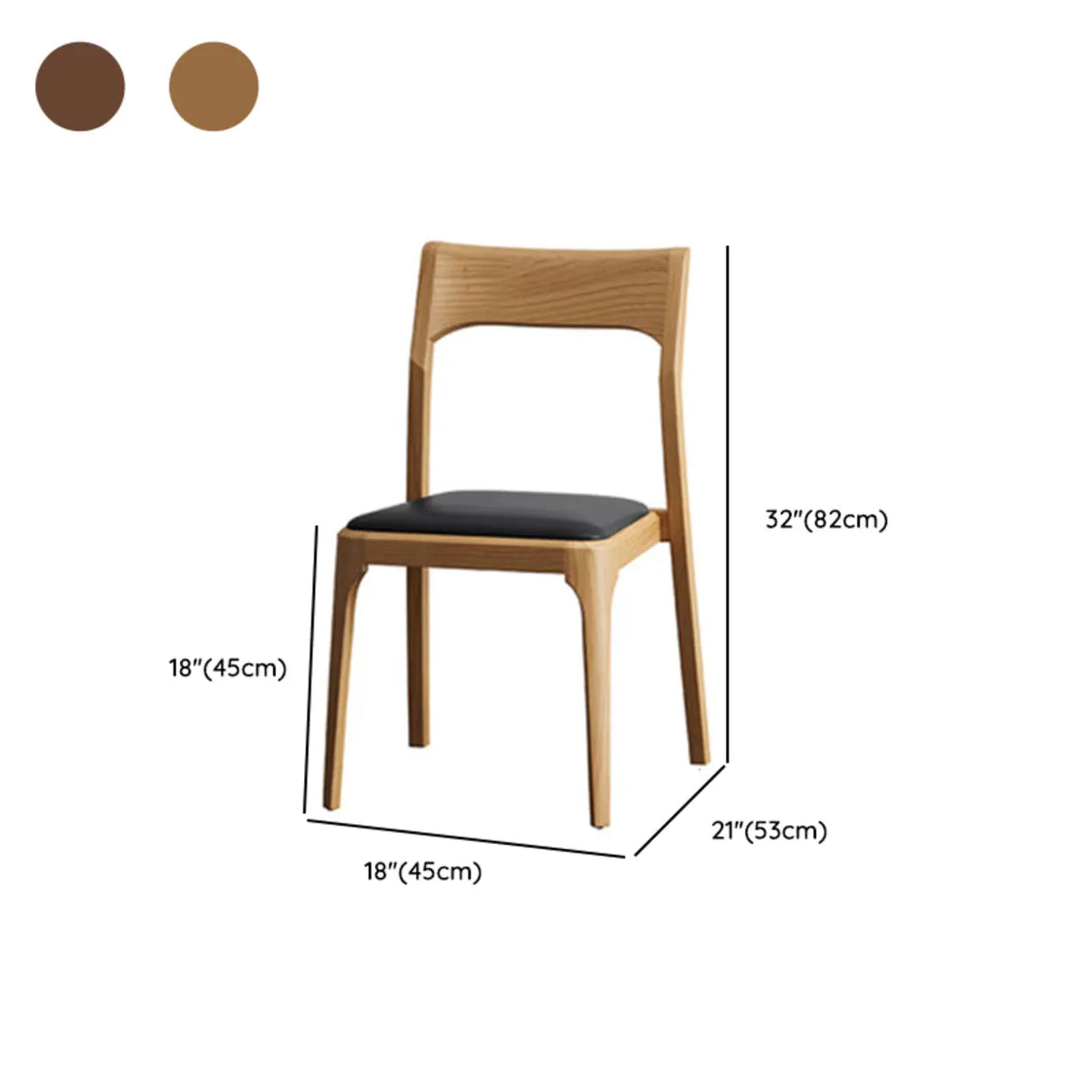 Natural Armless Rubberwood Dining Chairs Nut-Brown Image - 14