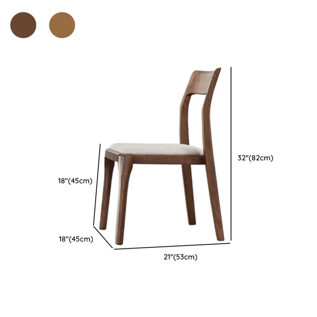 Natural Armless Rubberwood Dining Chairs Nut-Brown Image - 15
