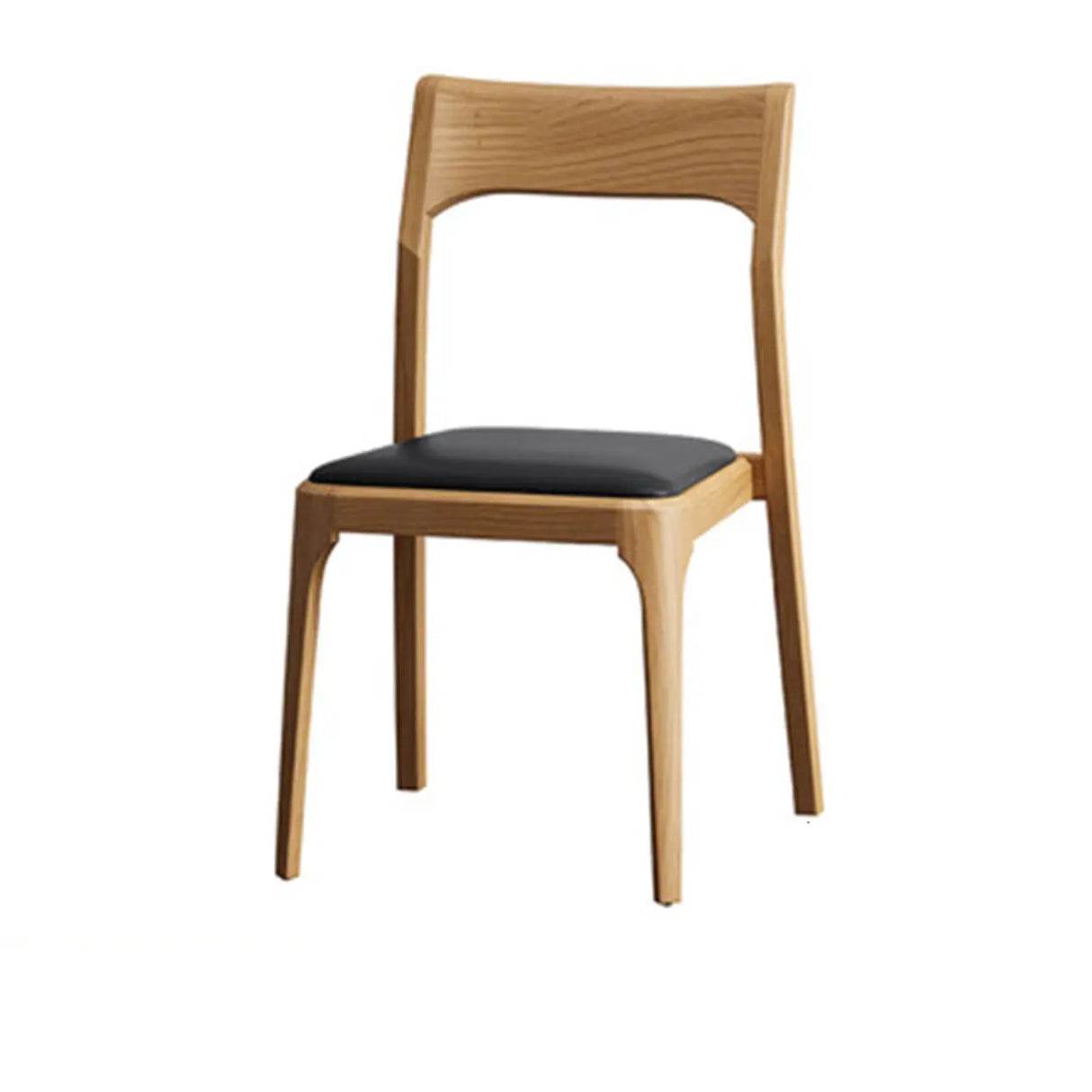Natural Armless Rubberwood Dining Chairs Nut-Brown Image - 2