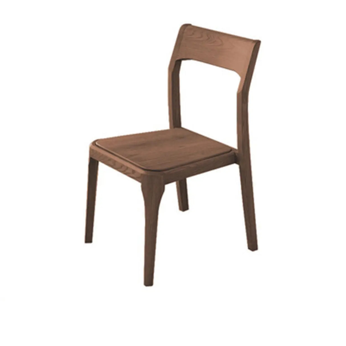 Natural Armless Rubberwood Dining Chairs Nut-Brown Image - 3