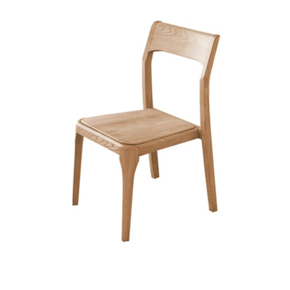 Natural Armless Rubberwood Dining Chairs Nut-Brown Image - 5