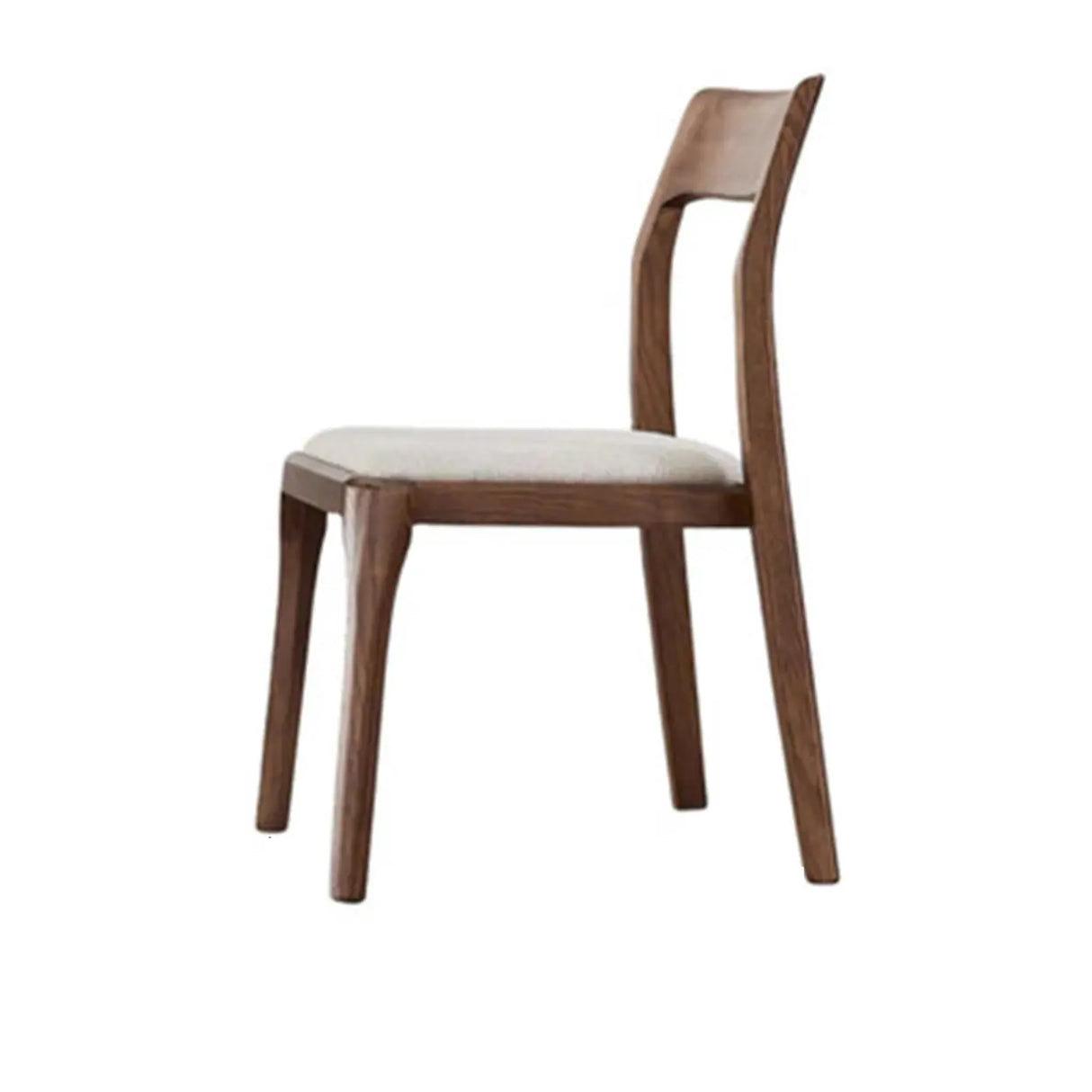 Natural Armless Rubberwood Dining Chairs Nut-Brown Image - 7