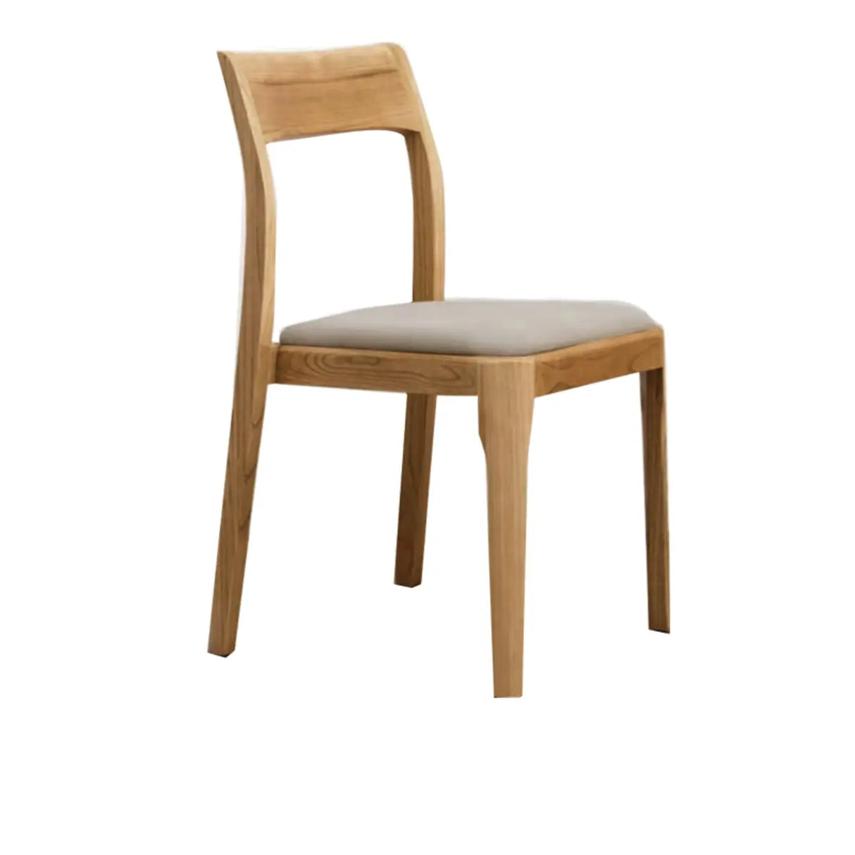 Natural Armless Rubberwood Dining Chairs Nut-Brown Image - 9