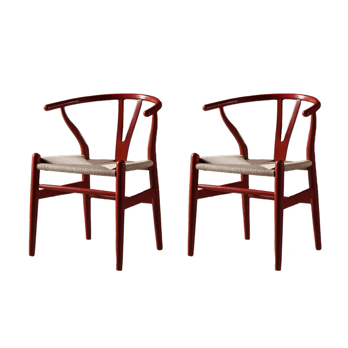 Natural Beech Wood Wishbone Back Dining Arm Chair Image - 18