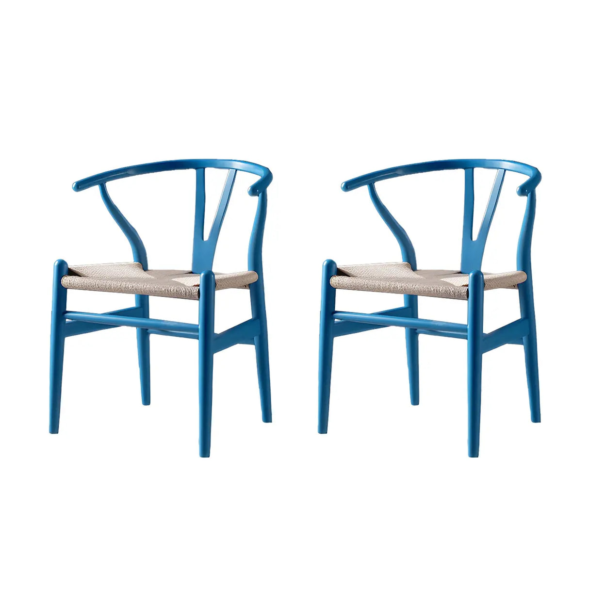 Natural Beech Wood Wishbone Back Dining Arm Chair Image - 45