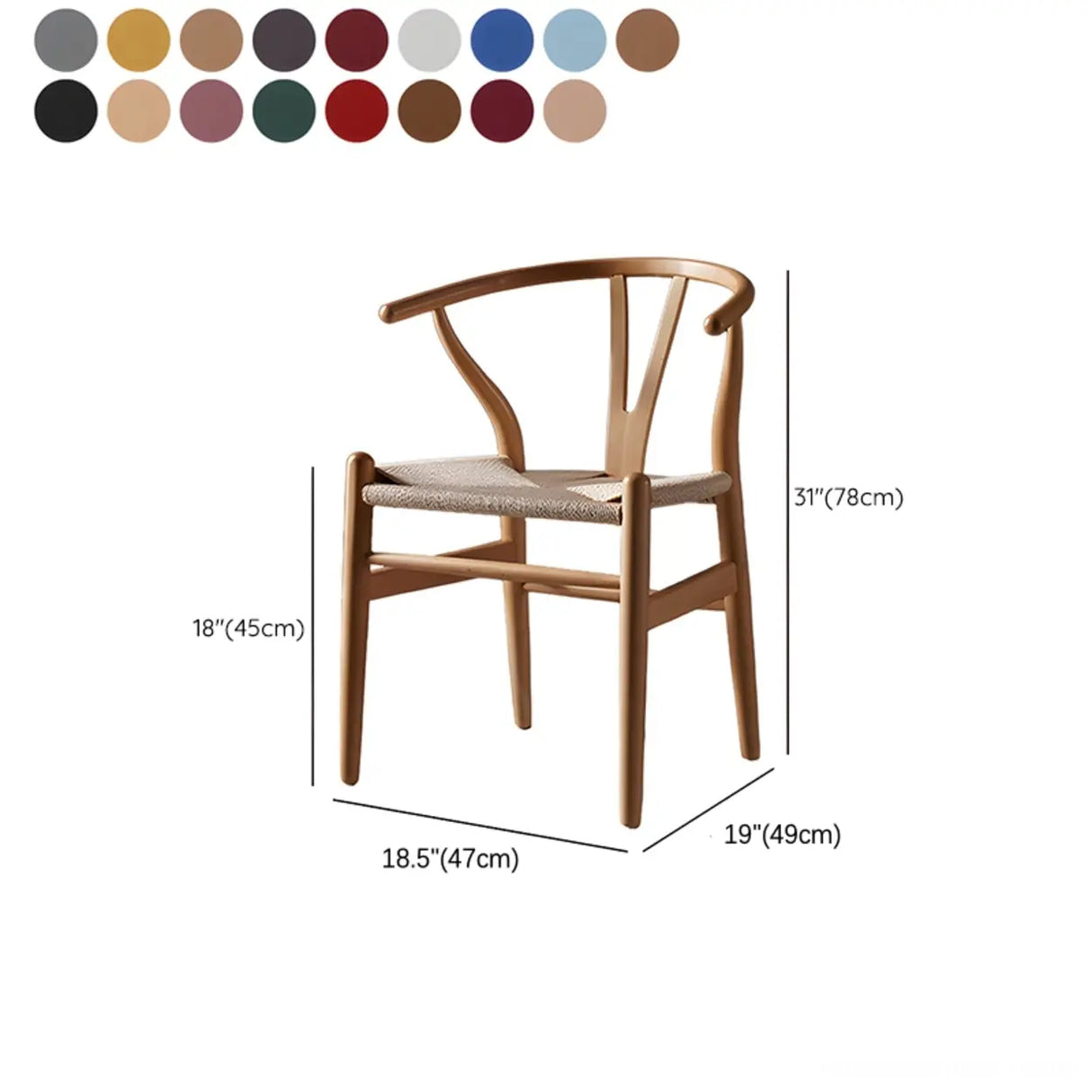 Natural Beech Wood Wishbone Back Dining Arm Chair