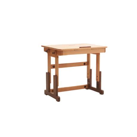 Natural Finish Adjustable Height Wood Kids Writing Desk Image - 2
