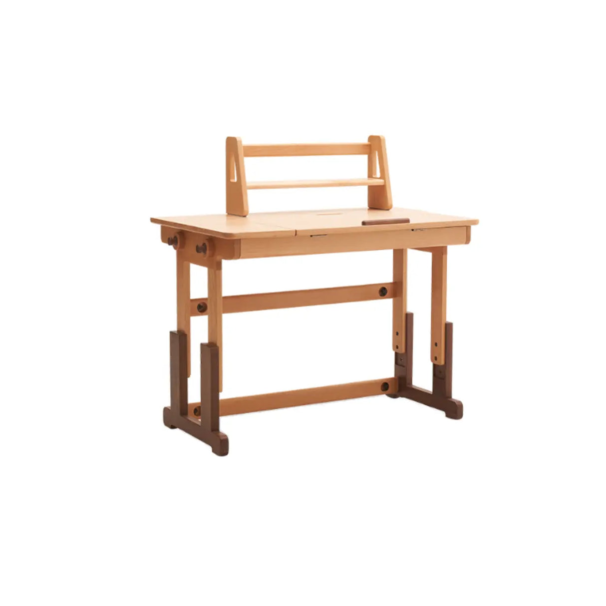 Natural Finish Adjustable Height Wood Kids Writing Desk Image - 3