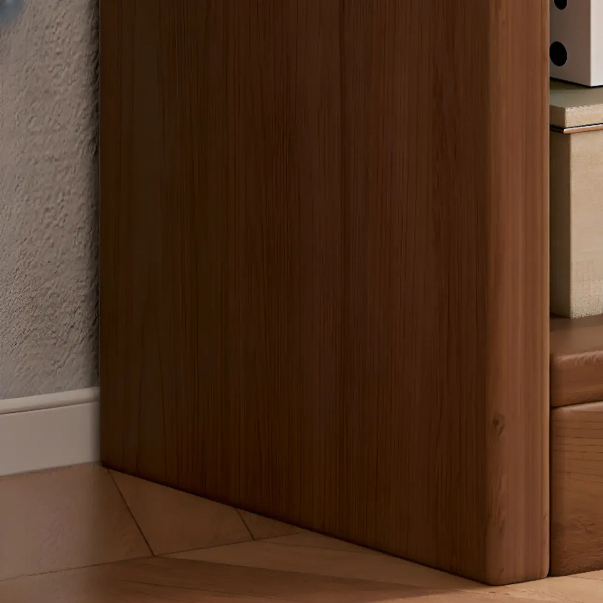 Natural Finish Classic Timber 7 Shelves Narrow Bookcase Image - 7