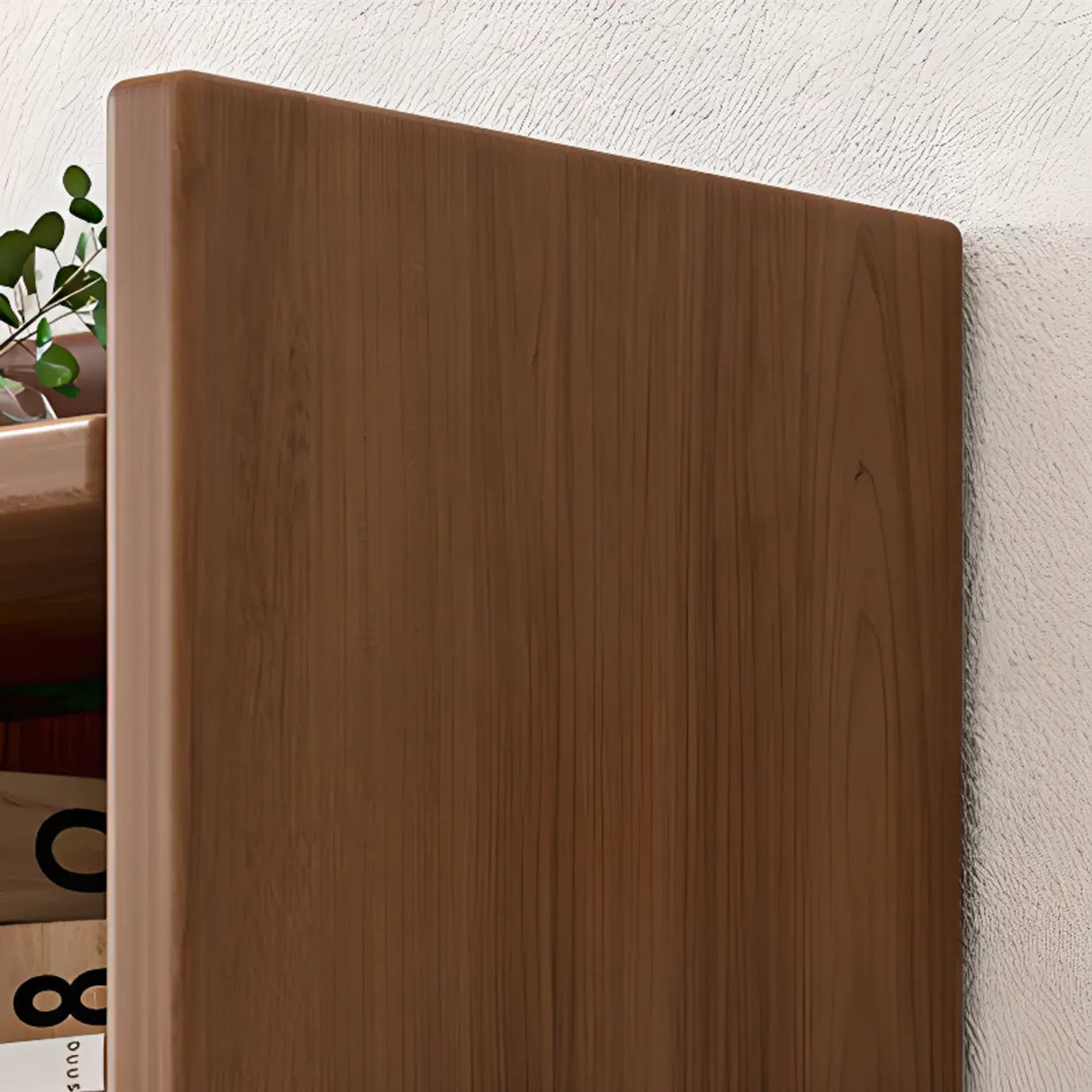 Natural Finish Classic Timber 7 Shelves Narrow Bookcase Image - 9