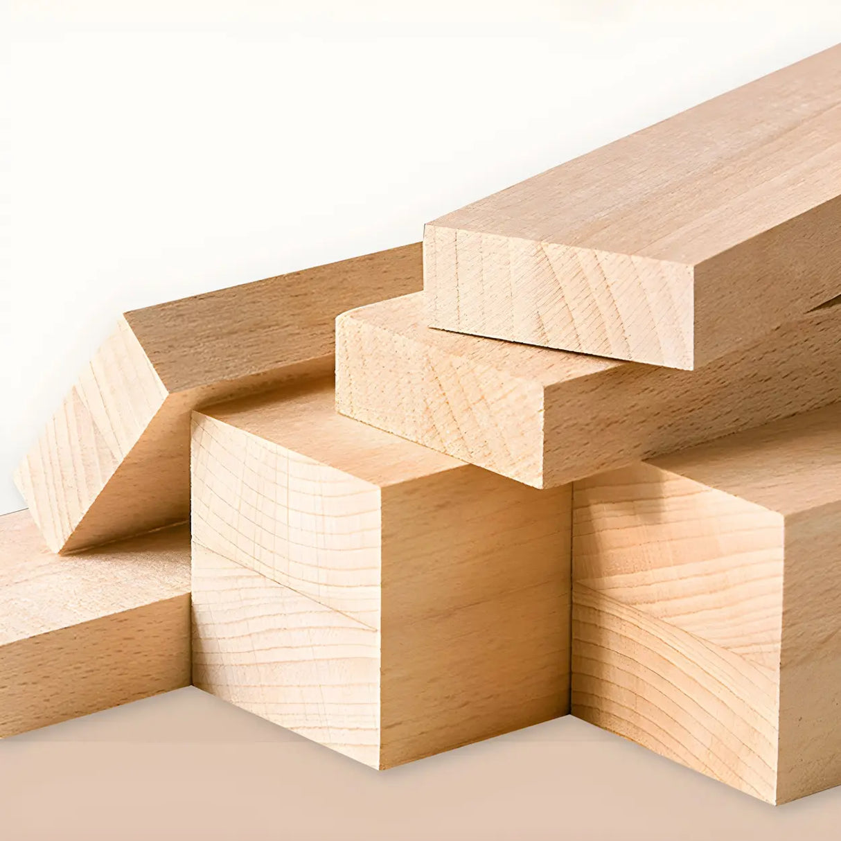 Natural Finish Closed Wood Horizontal Storage Bookcase Image - 10