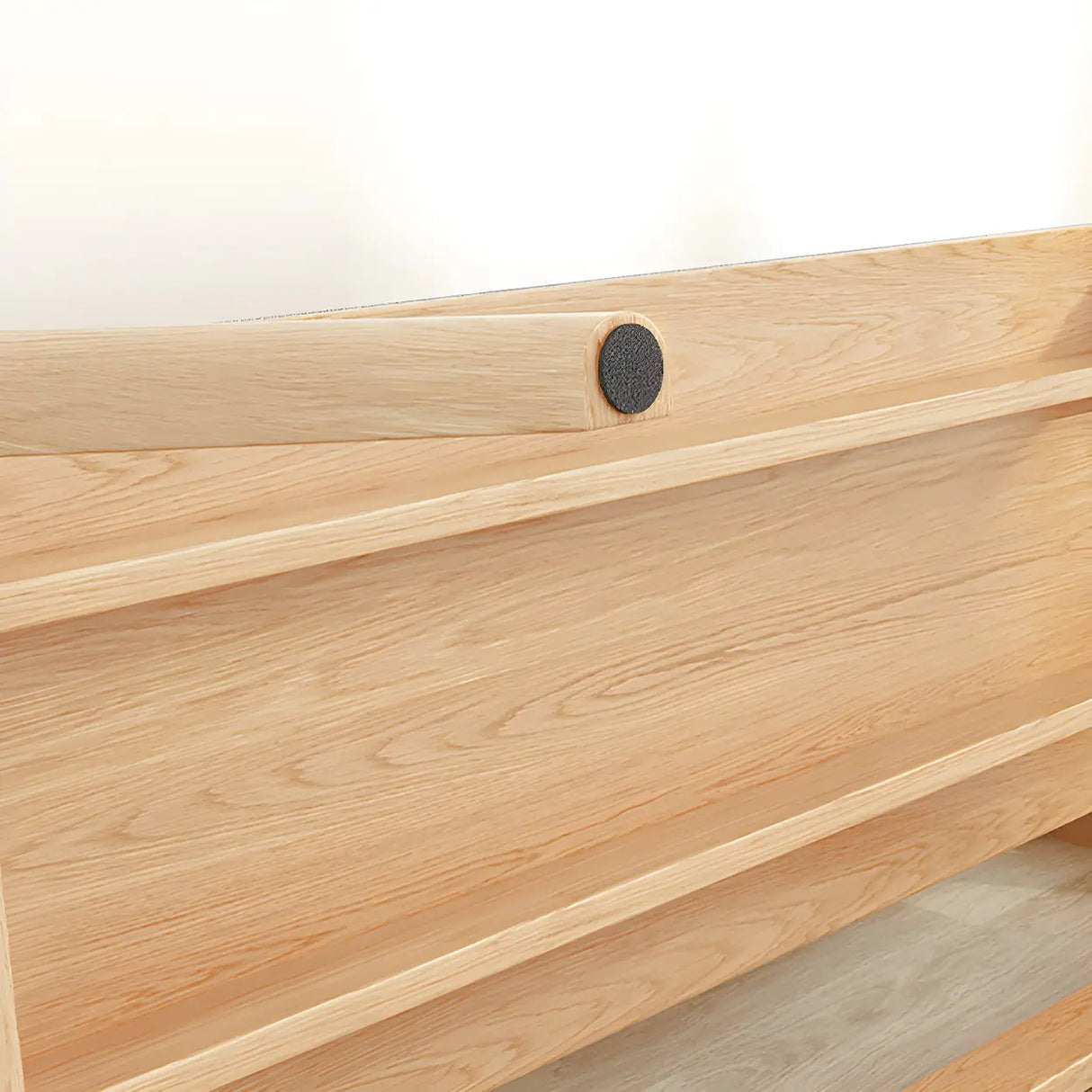 Natural Finish Cushioned Dining Bench with Back and Leg Image - 9