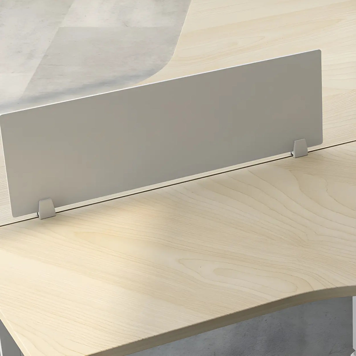 Natural Finish Free Form Sled Long Deep Computer Desk Image - 8