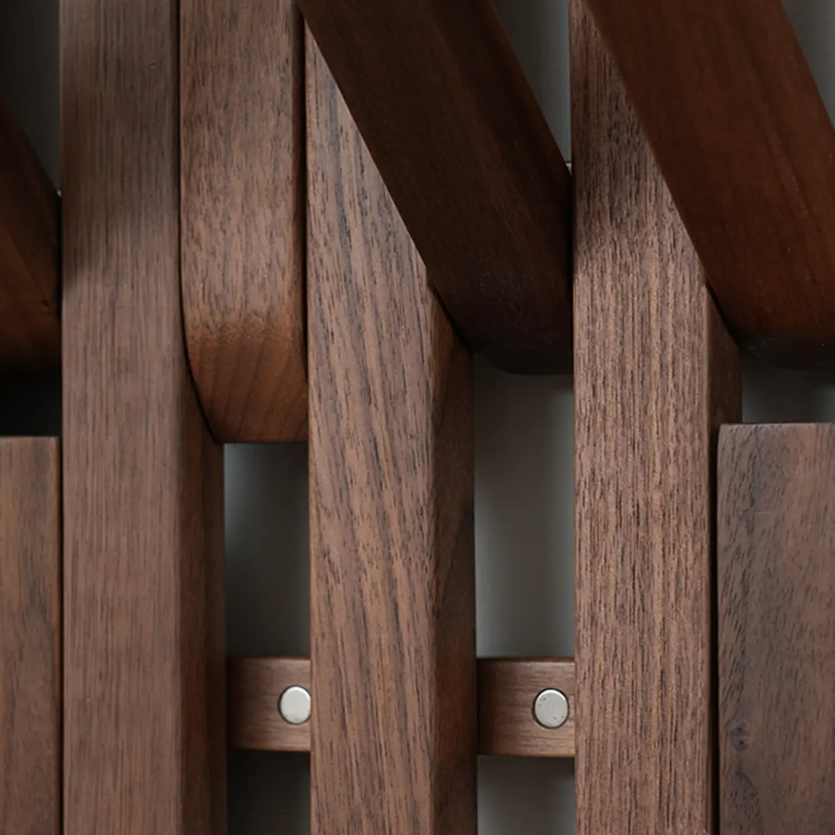 Natural Finish Hooks Wooden Floating Mount Hall Tree Image - 17