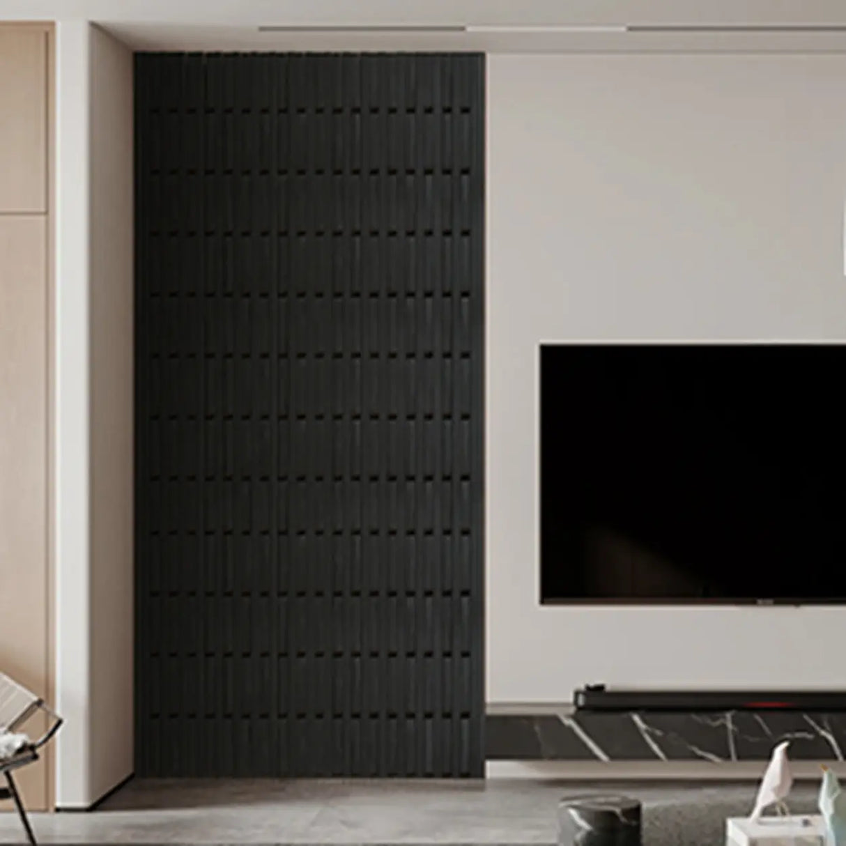 Natural Finish Hooks Wooden Floating Mount Hall Tree Image - 5