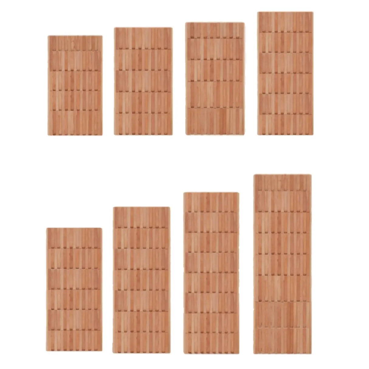 Natural Finish Hooks Wooden Floating Mount Hall Tree Image - 9