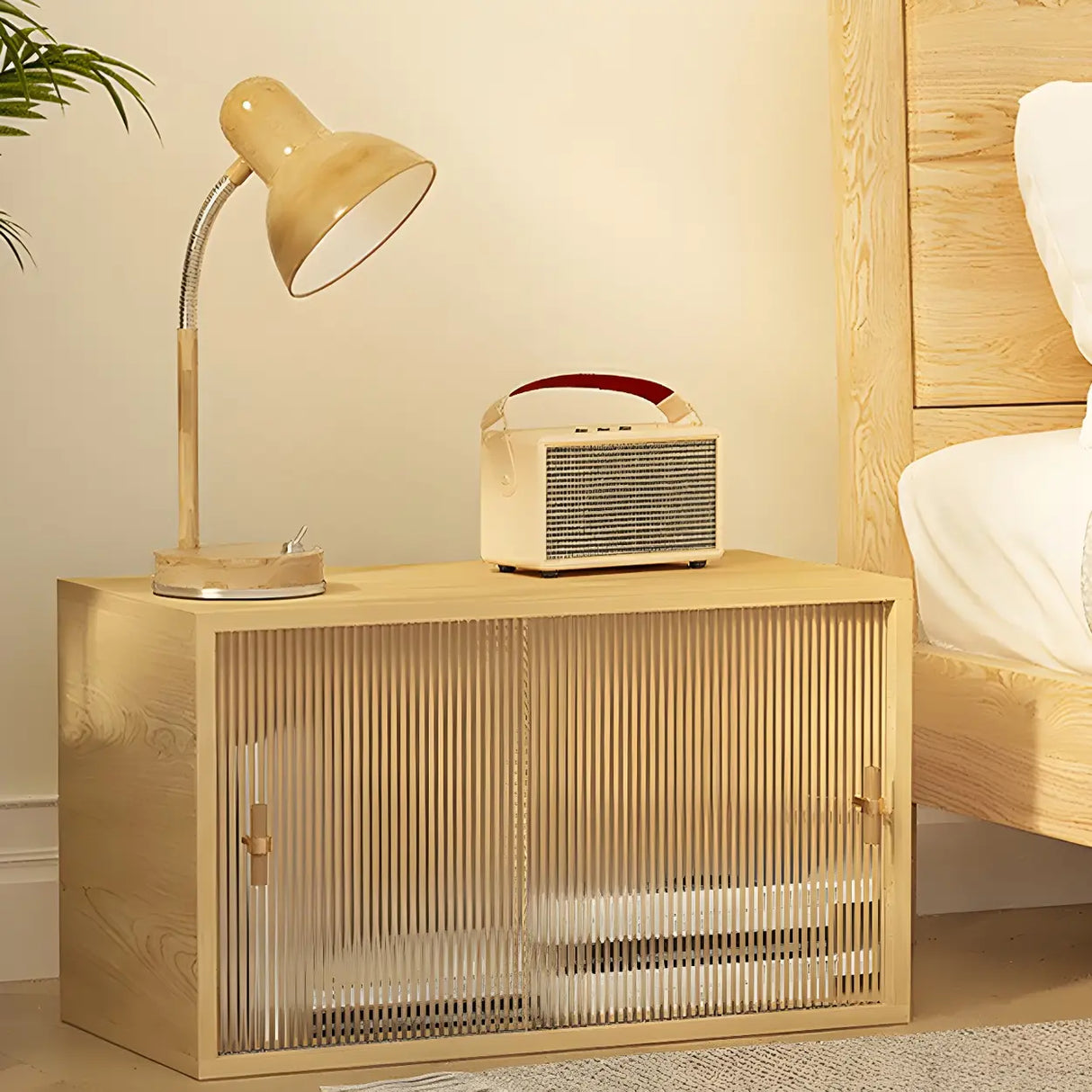 Natural Finish Horizontal Light Wood Dresser for Drawer Image - 6