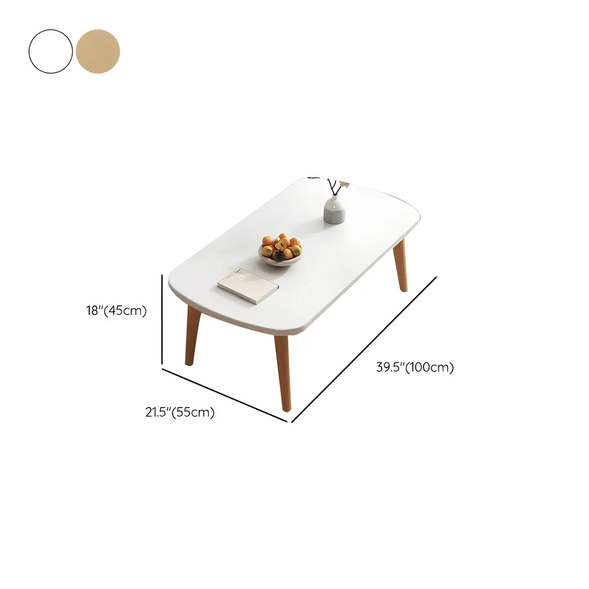 Natural Finish Manufactured Wood Storage Coffee Table