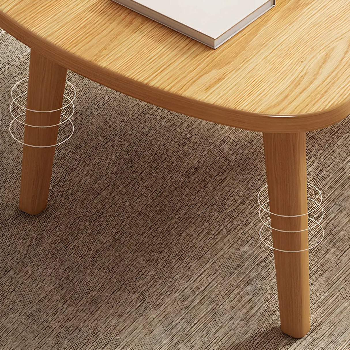 Natural Finish Manufactured Wood Storage Coffee Table Image - 6