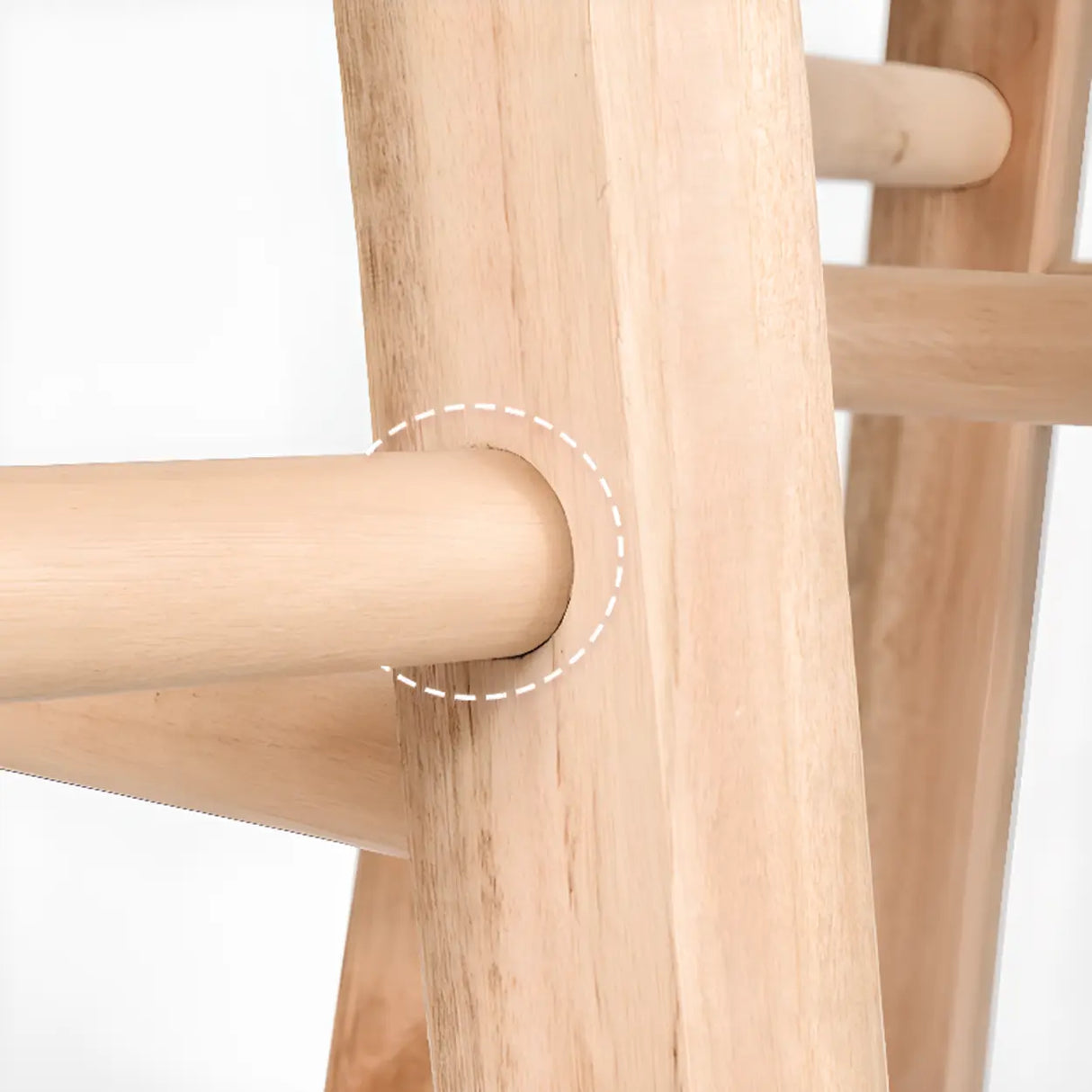 Natural Finish Oak Round Wood Backless Bar Stools Image - 4