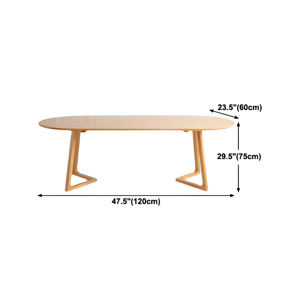 Natural Finish Oval Pine Sled Conference Desk 6-Person Image - 21