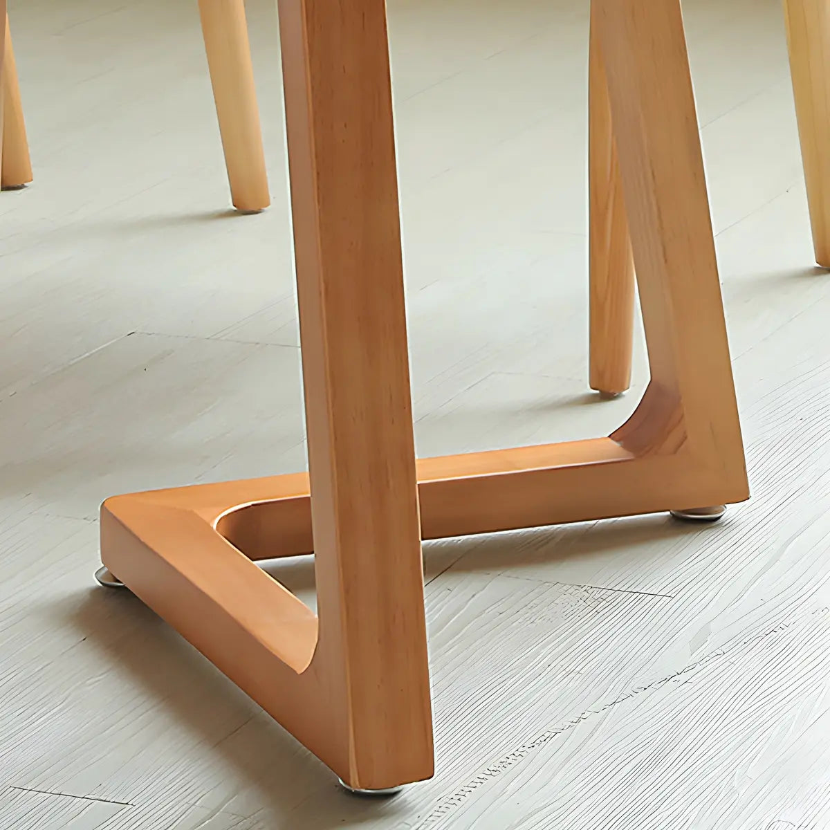 Natural Finish Oval Pine Sled Conference Desk 6-Person Image - 9