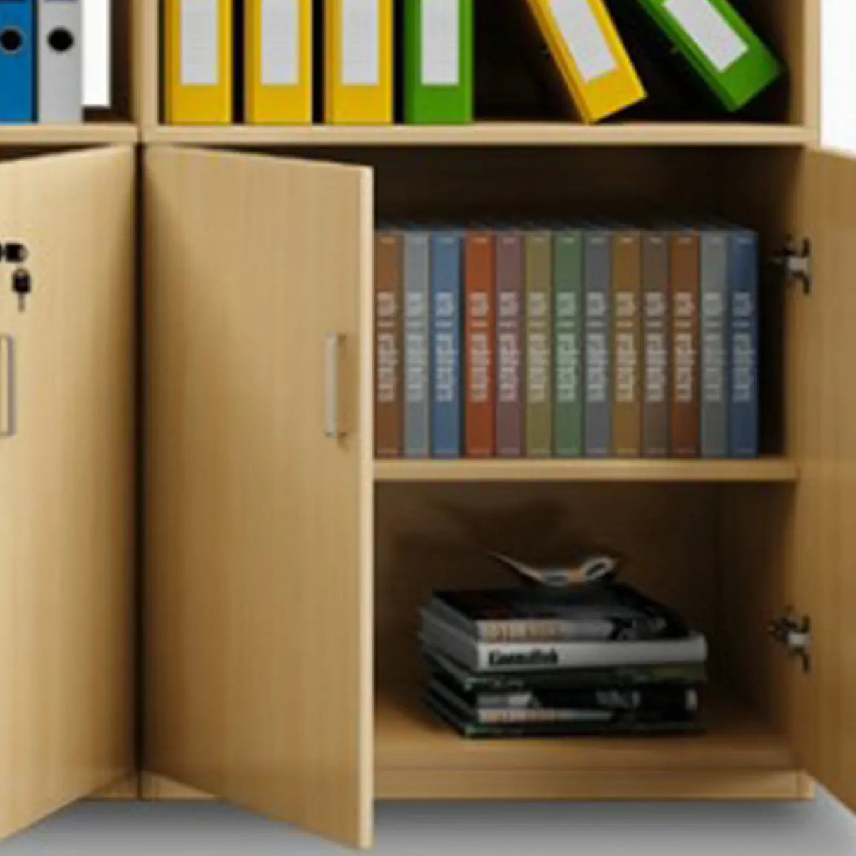 Natural Finish Rectangle Wood Drawer Lockable Filing Image - 11