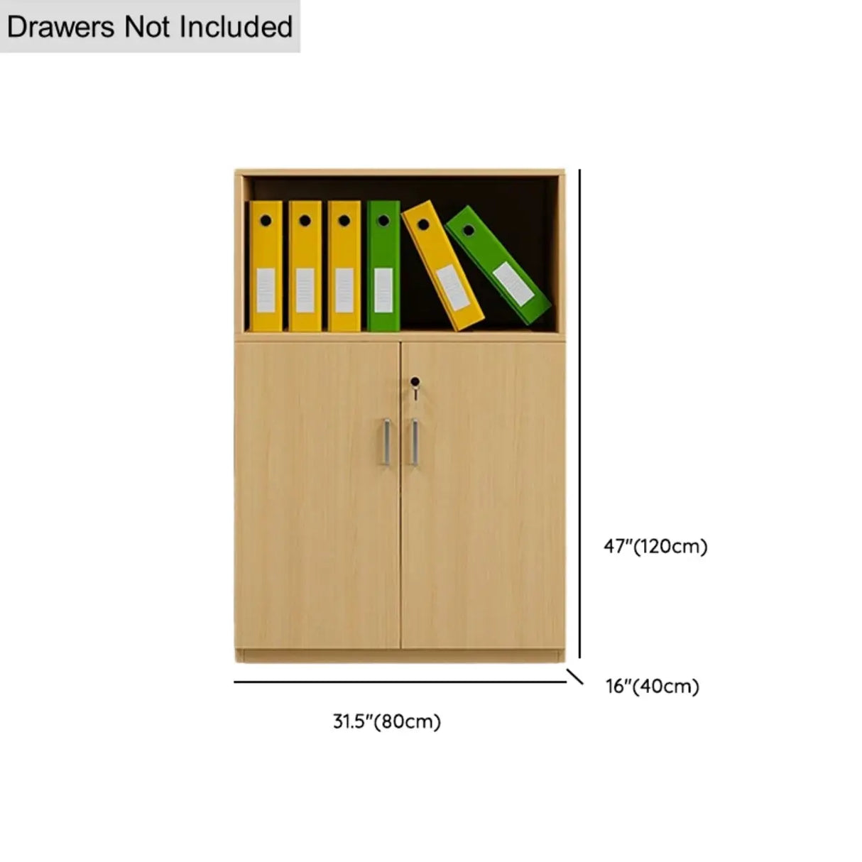 Natural Finish Rectangle Wood Drawer Lockable Filing Image - 16