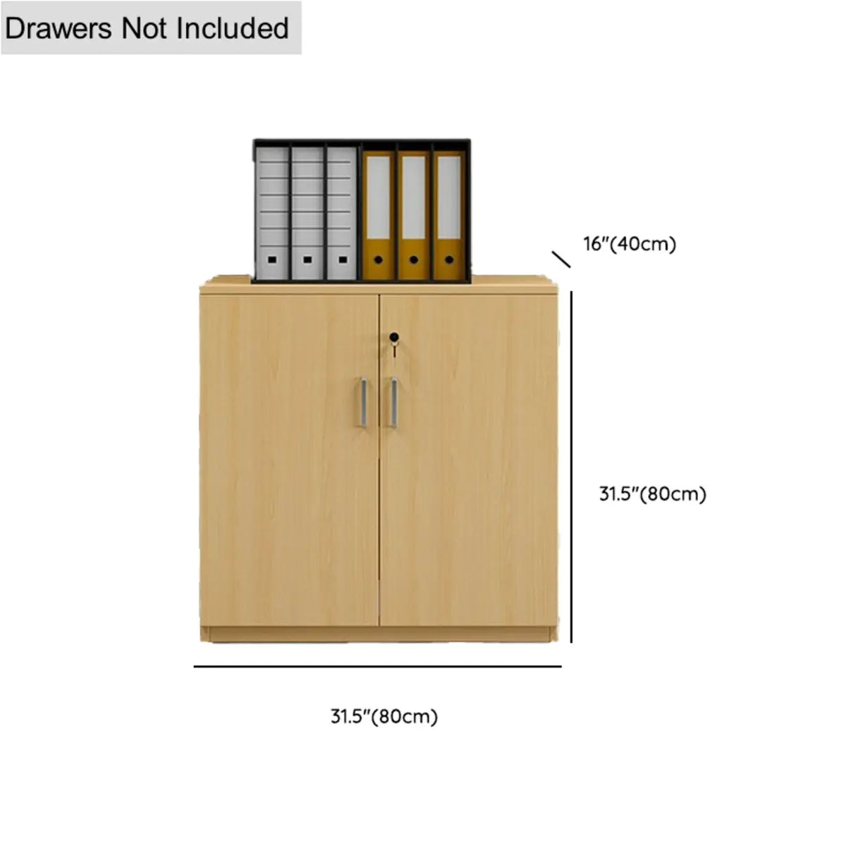 Natural Finish Rectangle Wood Drawer Lockable Filing Image - 17