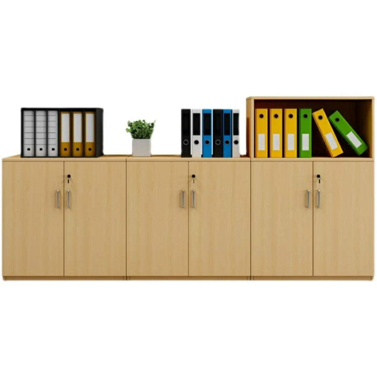 Natural Finish Rectangle Wood Drawer Lockable Filing Image - 9