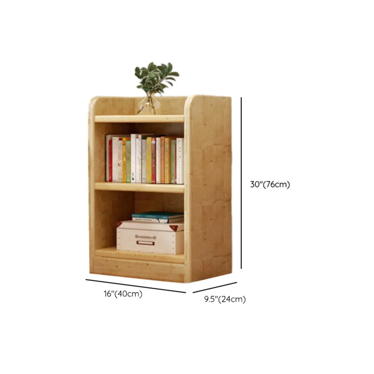 Natural Finish Rustic Rectangular Wood Narrow Bookcase Image - 18