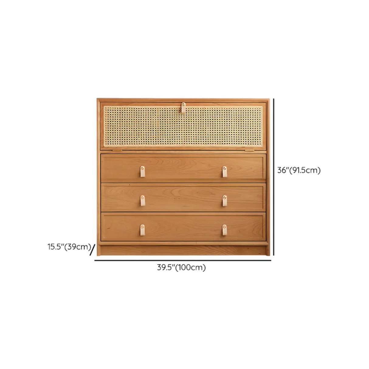 Natural Finish Square Oak Living Room Display Cabinet Image - 16