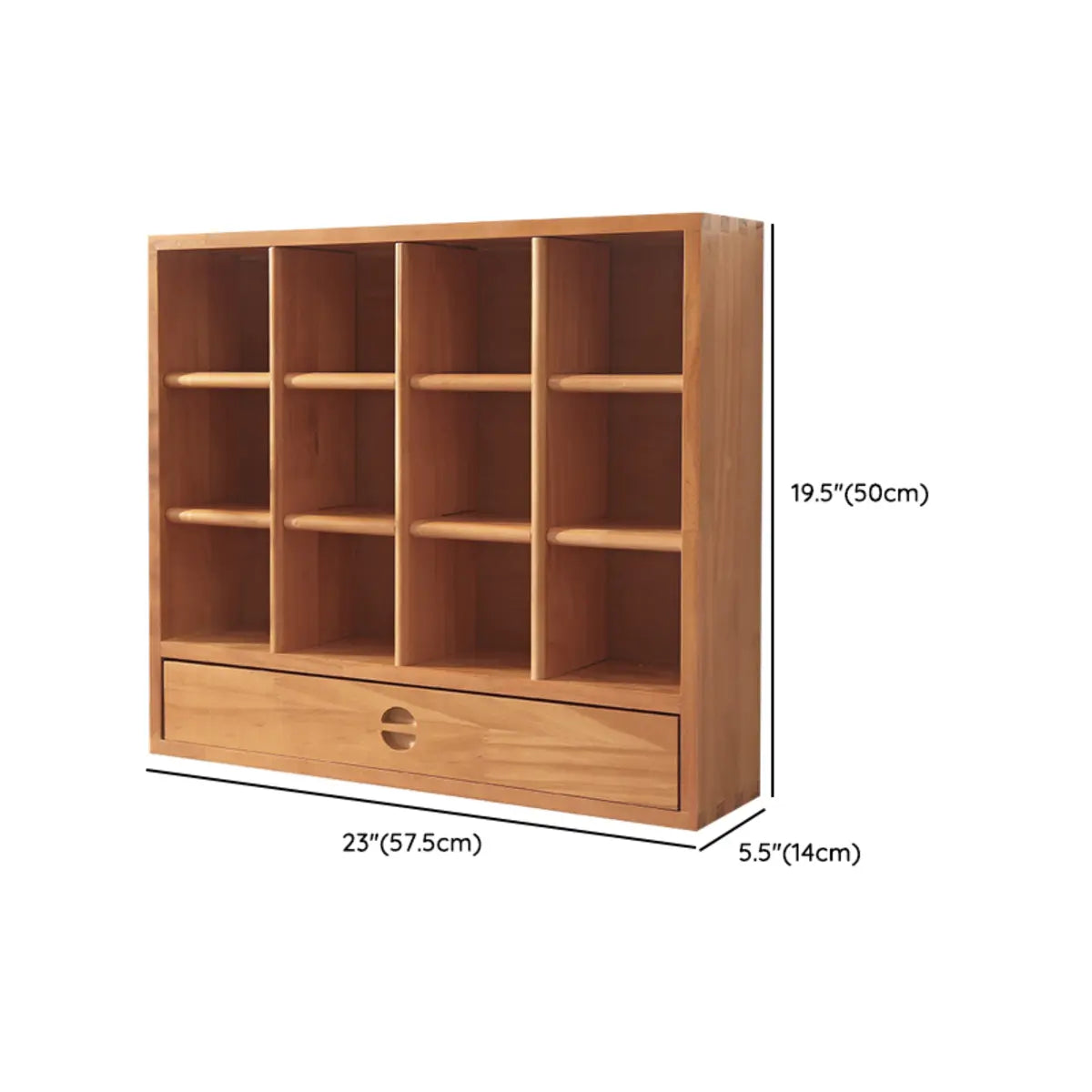 Natural Finish Square Wood Open Display China Cabinet