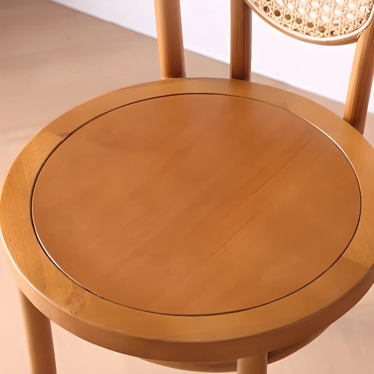 Natural Finish Windsor Back Wood Woven Dining Chair Image - 14