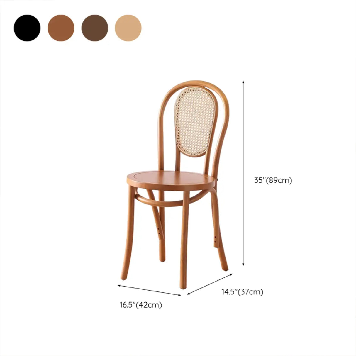 Natural Finish Windsor Back Wood Woven Dining Chair Image - 20