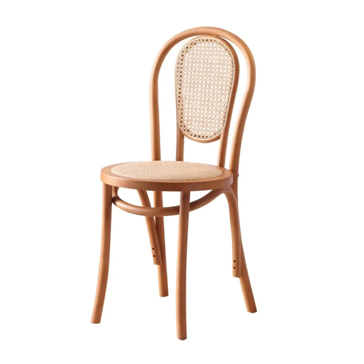 Natural Finish Windsor Back Wood Woven Dining Chair Image - 7