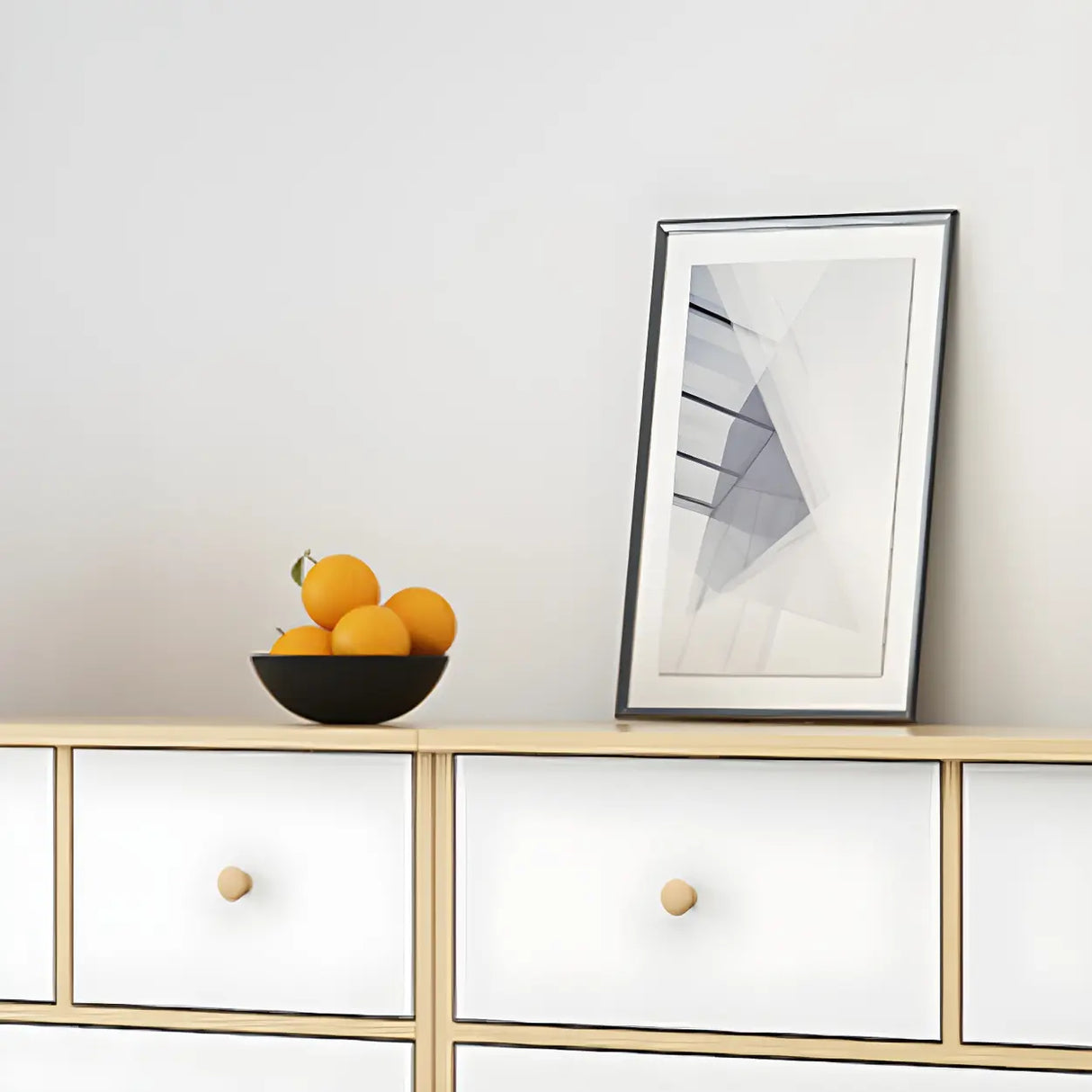 Natural Finish Wood Dresser for Nine Drawers Image - 14