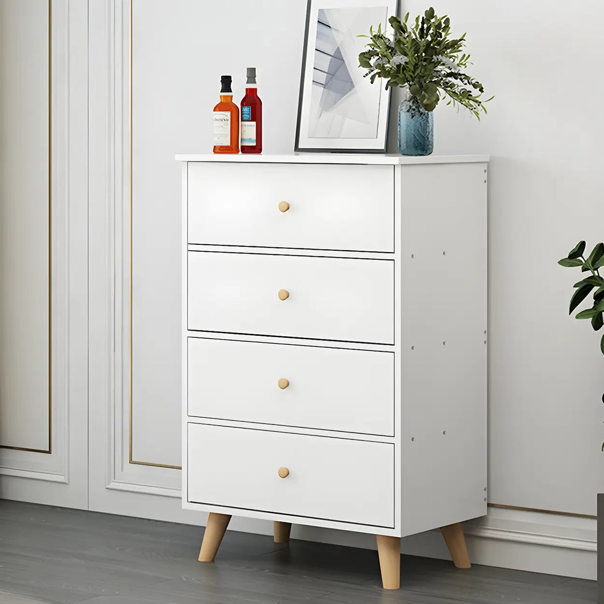 Natural Finish Wood Dresser for Nine Drawers Image - 17