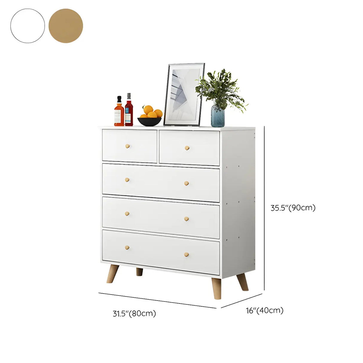 Natural Finish Wood Dresser for Nine Drawers Image - 21