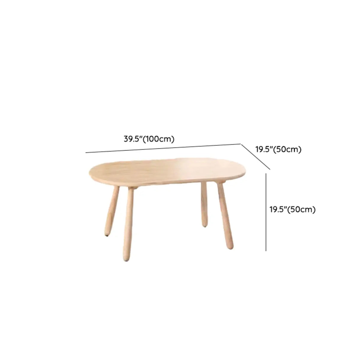 Natural Finish Wood Kidney Shape Fixed Height Kids Table Image - 10
