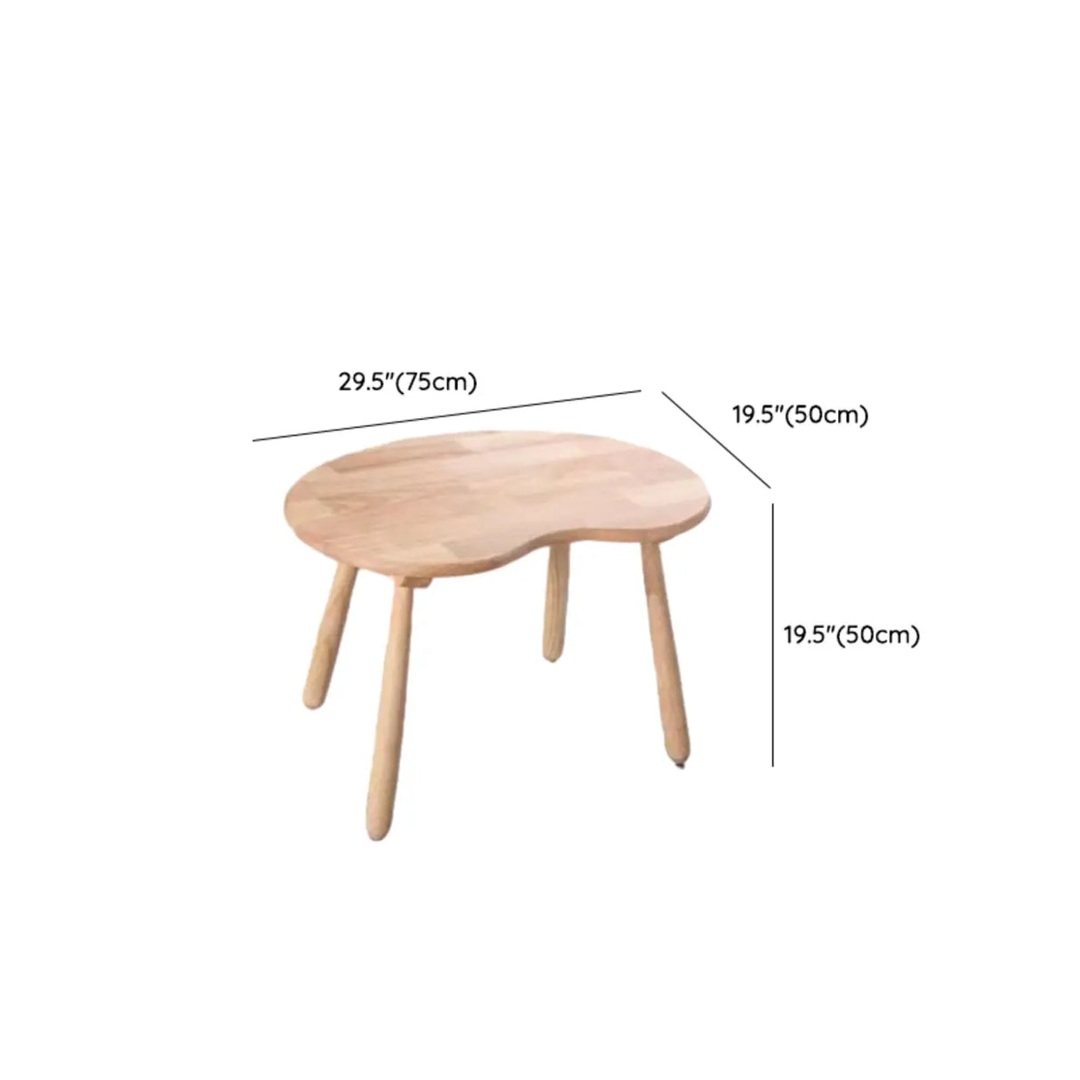 Natural Finish Wood Kidney Shape Fixed Height Kids Table Image - 13