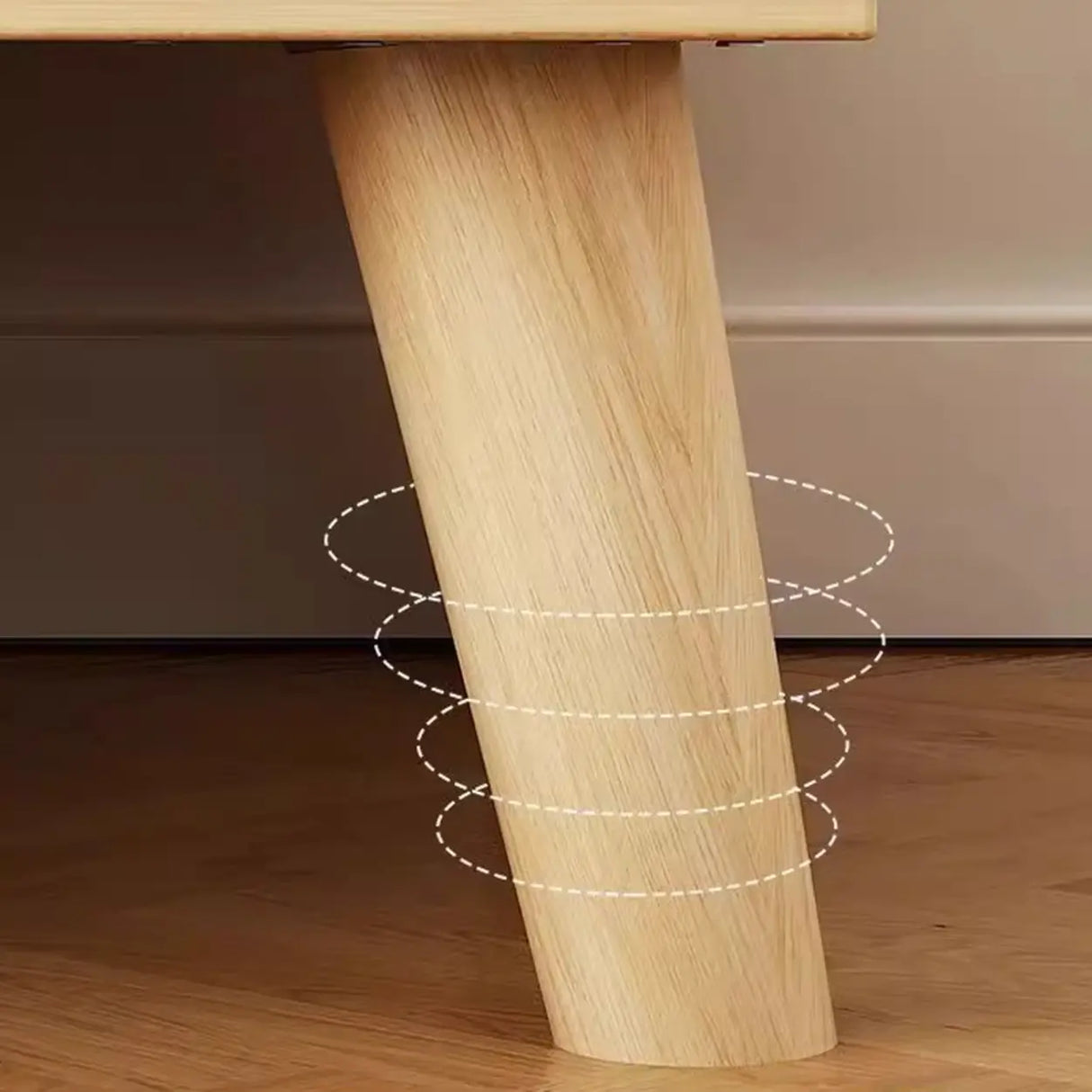 Natural Finish Wood Rectangle Two Drawers TV Stand Image - 13