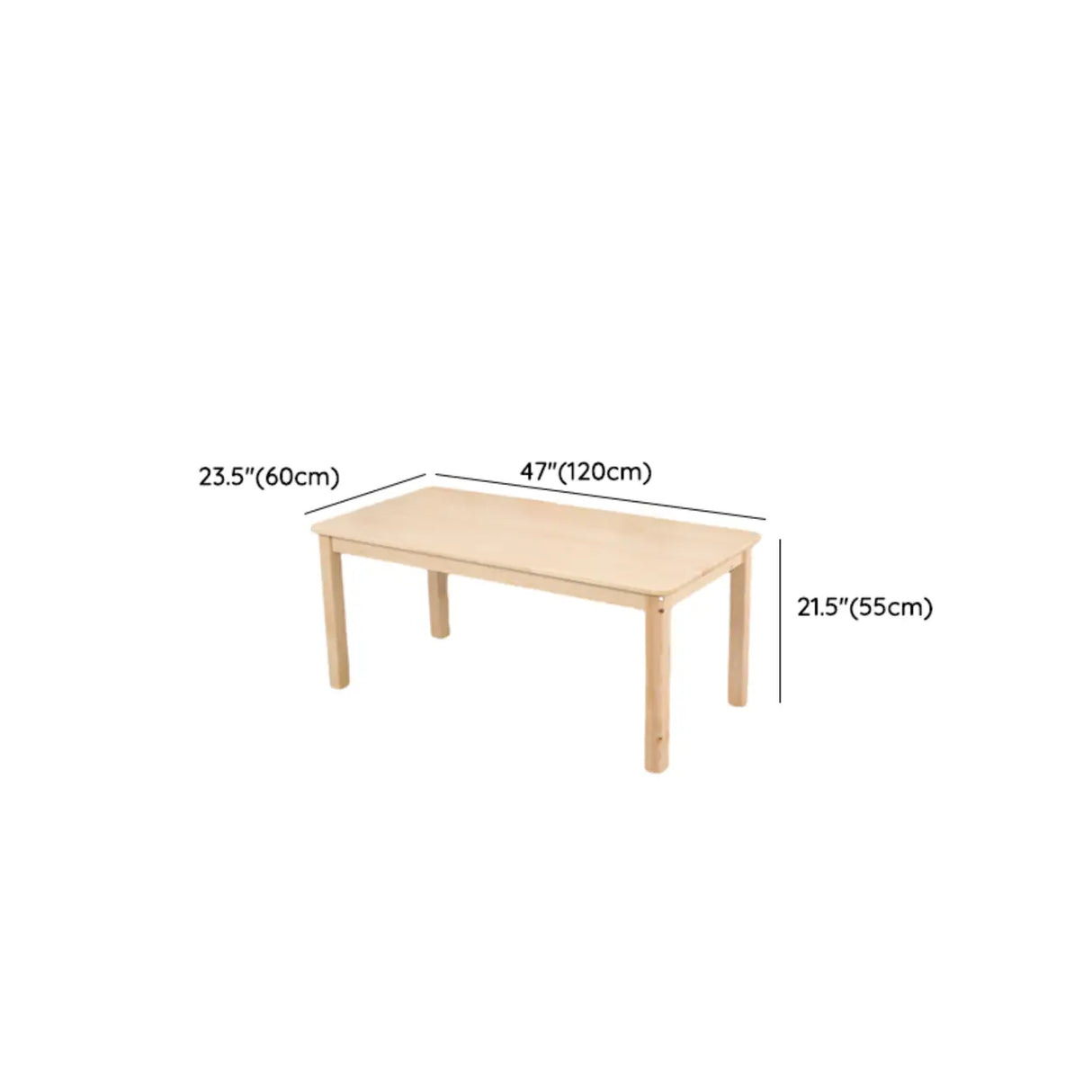 Natural Finish Wood Rectangular Double Kids Desk Image - 10