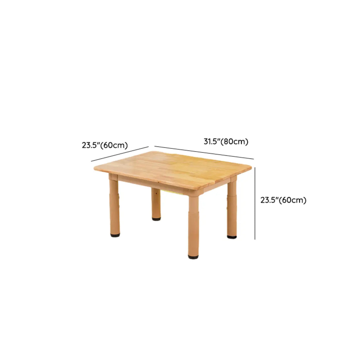 Natural Finish Wood Rectangular Double Kids Desk