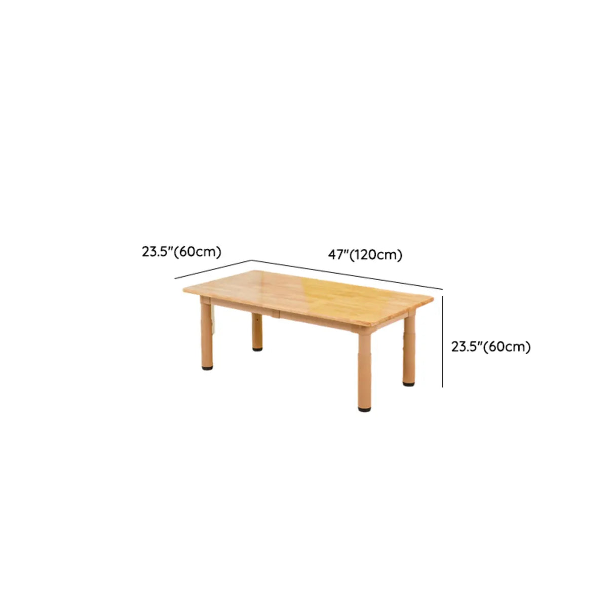 Natural Finish Wood Rectangular Double Kids Desk Image - 9