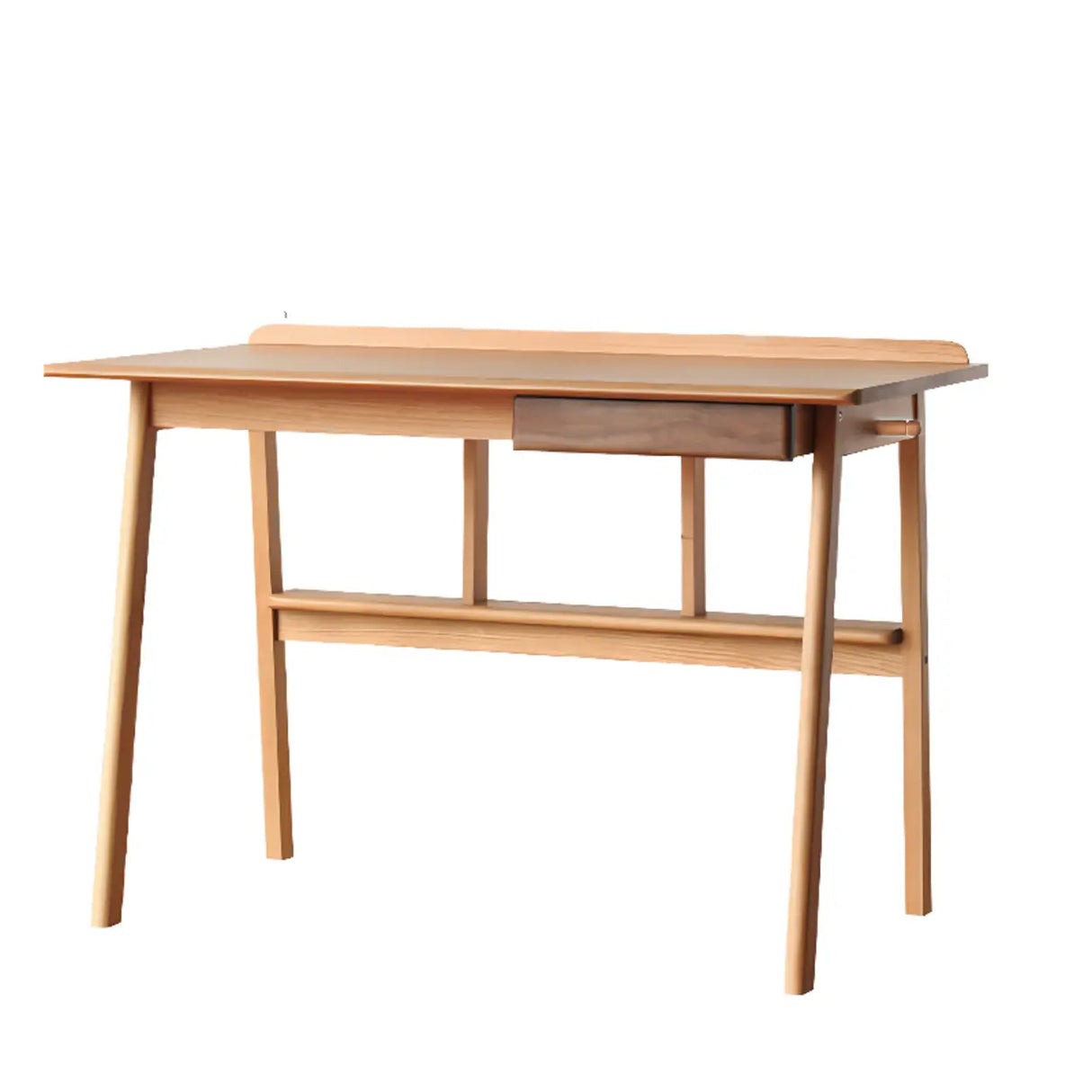 Natural Finish Wood Shelf Butcher Block Kids Desk Image - 2