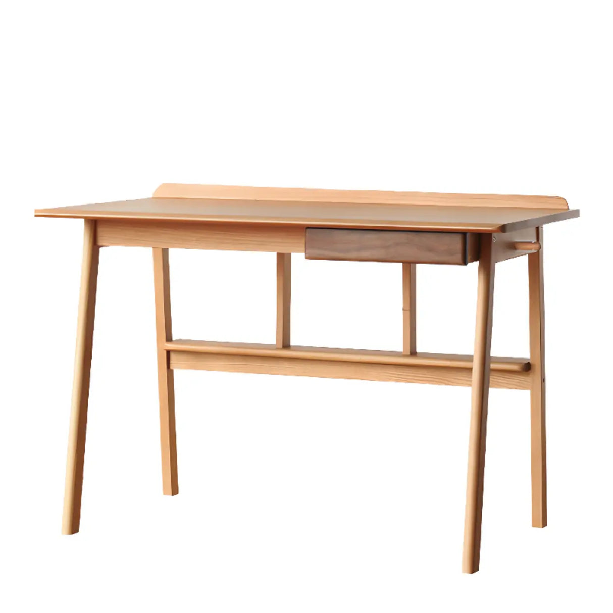 Natural Finish Wood Shelf Butcher Block Kids Desk Image - 3